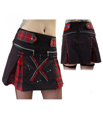 Women Death Rock Short Mini Skirt Tartan Kilt Skirt Gothic Punk Lolita Nana Skirt